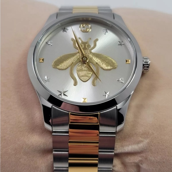 Gucci G-Timeless SWISS Quartz Bee Dial Two Tone Stainless Steel Watch YA1264131 - Picture 1 of 10